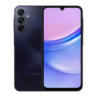 Samsung Galaxy A15 Dual SIM 4GB Ram+128GB ROM (6.5 Inches) (4G LTE) - Blue Black Samsung Galaxy A15 Dual SIM 8GB Ram+256GGB 							Super Vivid and Bright Display: The Galaxy A15 6.5-inch Super AMOLED display boasts vibrant clarity even in direct sunlight with Vision Booster, with up to 800 nits for brightness
Create your shot with multi-cameras: For landscapes and close-ups, 50MP for serious photography for high resolution images, 13MP Front camera for profile-worthy selfies, with an astonishing 90Hz refresh rate and a low blue light display for eye comfort
Get it done with Boosted Performance: with an octa-core processor for powerful performance, spacious memory and storage options keep your data and contents ready at hand
Battery Power up with Super Fast Charging: Stay up and running with a 5000mAh (typical) battery that rechaarges with super fast charging to get you back out on the road
Balanced simplicity: The Galaxy A15 designed to fulfill its refined aesthetics through an intuitive frame, glossy backcover and tidy camera layout			